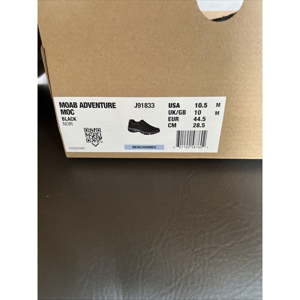 Merrell Moab Adventure MOC Mens Hiking Shoe Black 10.5 M US J91833